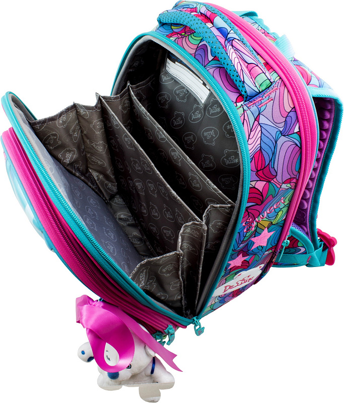 Ранец DeLune Full-set 9-122 + мешок + жесткий пенал + спортивная сумка + фартук для труда + мишка + ленточка