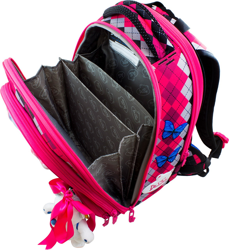 Ранец DeLune Full-set 9-124 + мешок + жесткий пенал + спортивная сумка + фартук для труда + мишка + ленточка